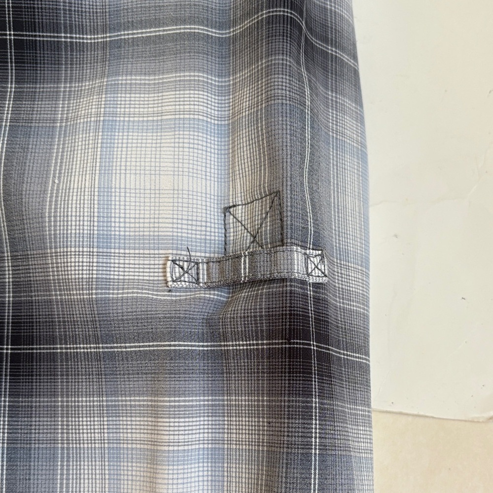 Ladies Duluth Trading Quick Dry Sun Protection Blue/Gray Plaid Shirt Size L - Picture 4 of 11